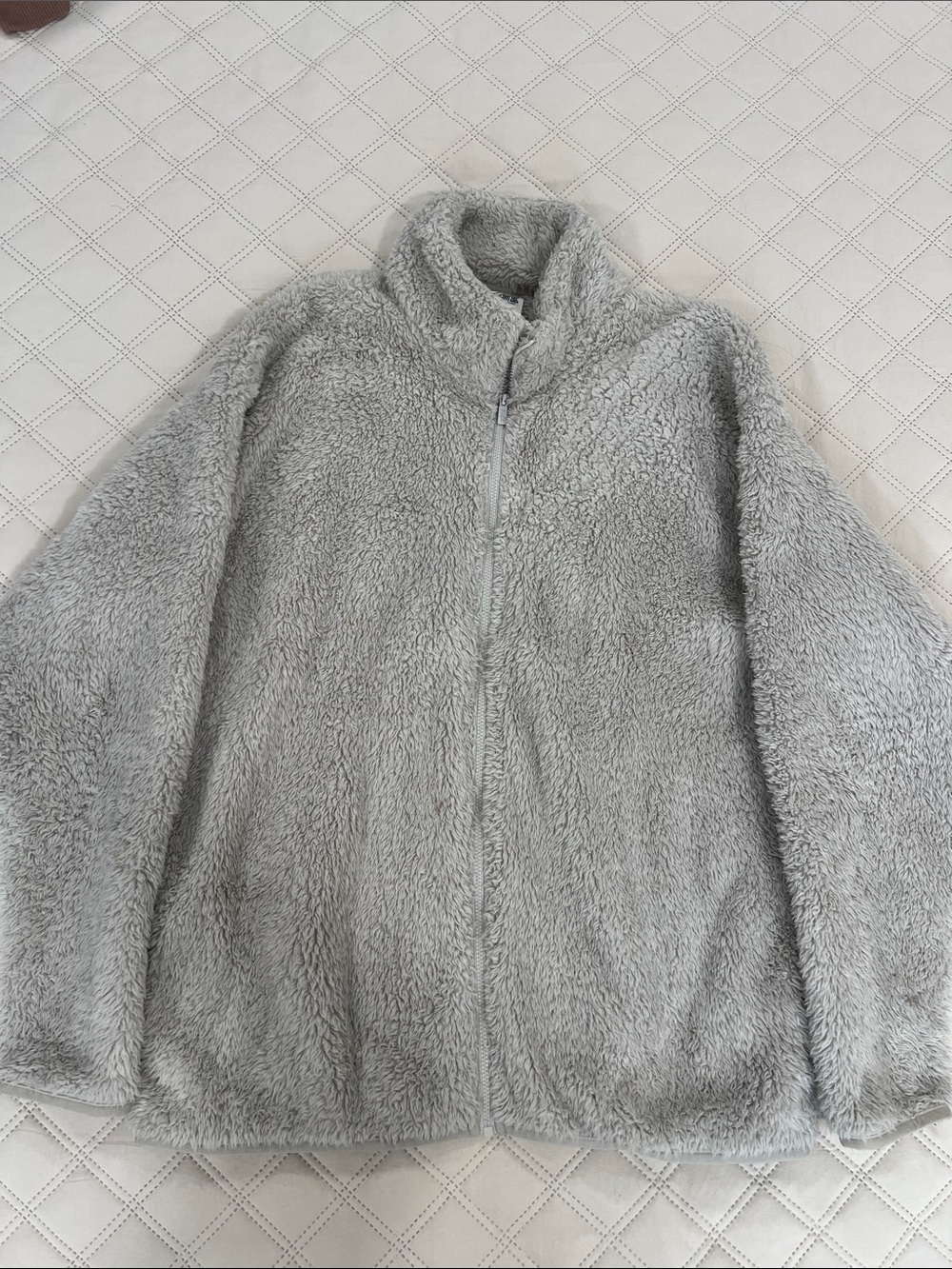 PINK Victoria's Secret Plush Full-Zip Jacket in Light Gray